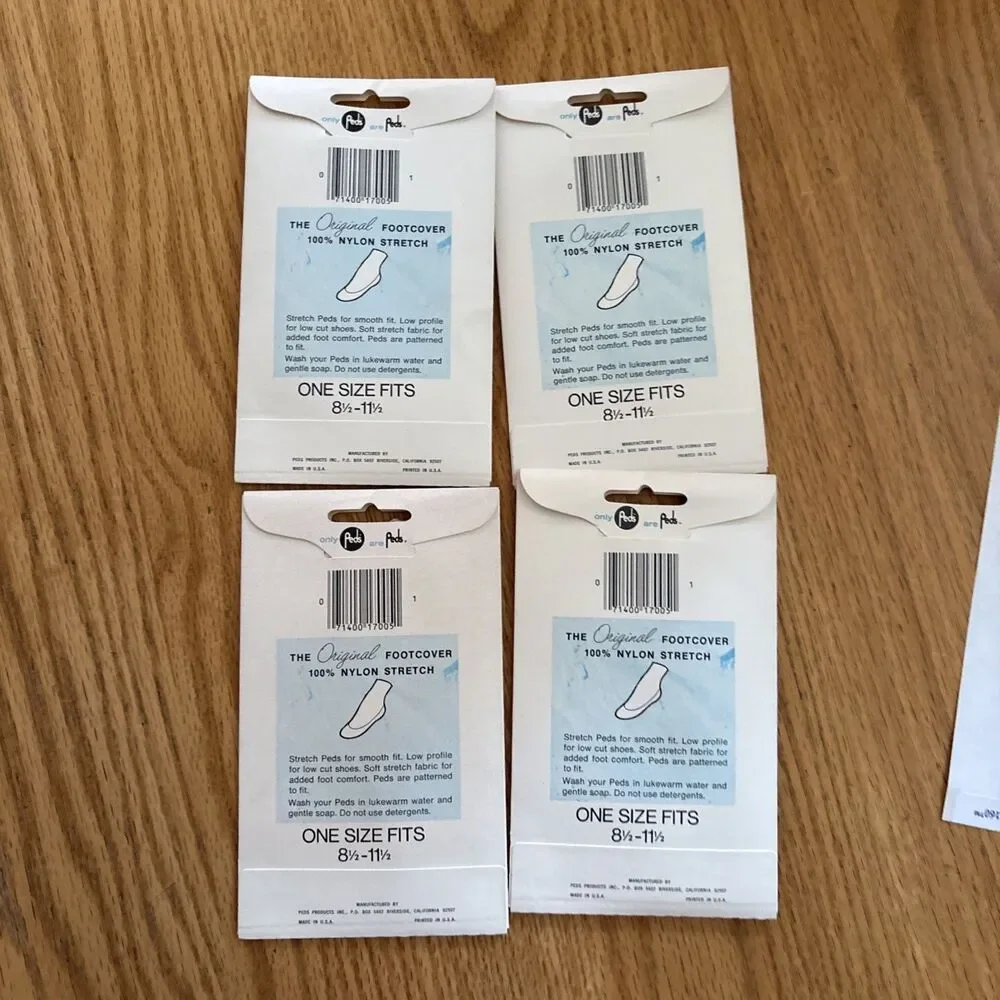 4 pk. Vintage 1970s Peds Foot Cover Suntan Sz. 8.5-11.5 New Old Stock